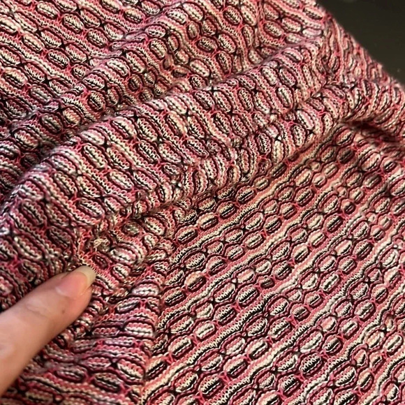 Christopher & Banks Open Cardigan Sweater XL Striped Spotted Pink Black White - Picture 8 of 9